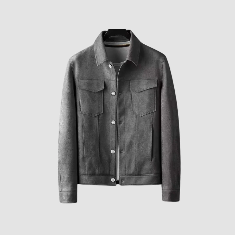 Old Money Stretch Suede Lapel Jacket - Image 5