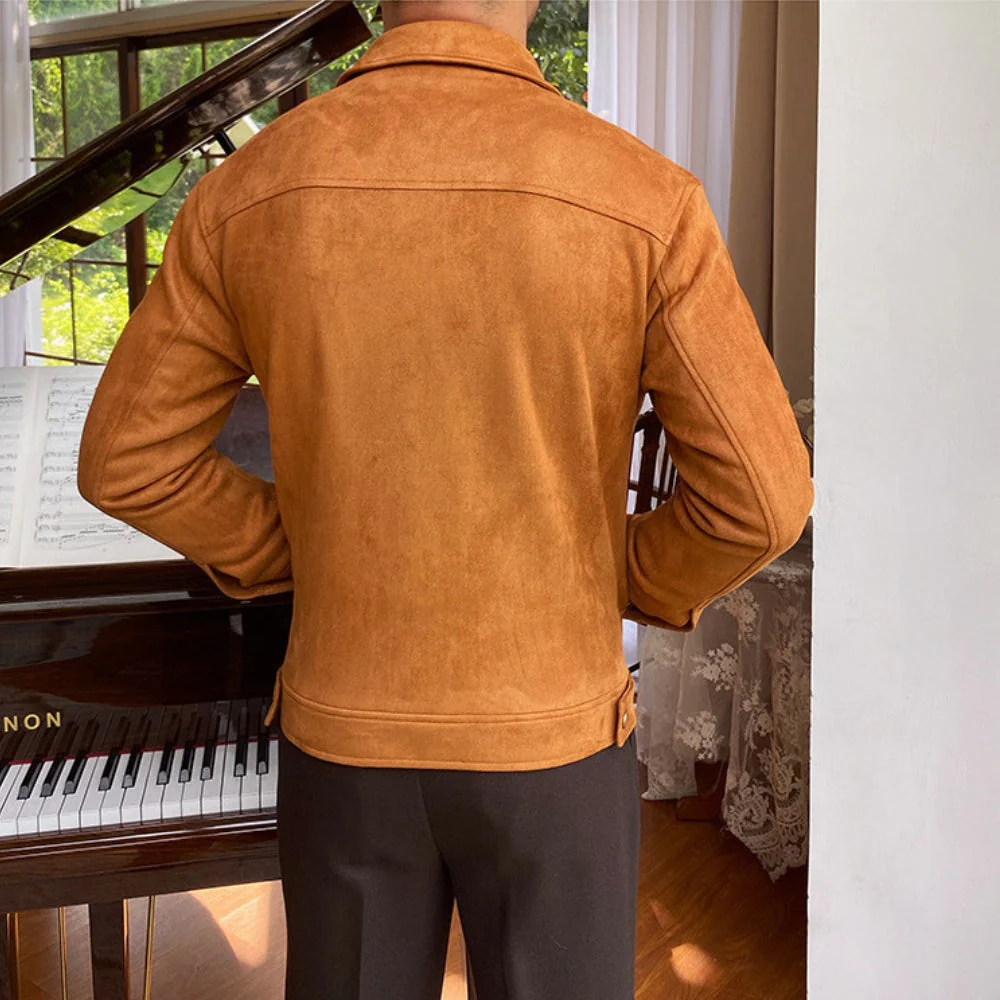 Old Money Suede Lapel Casual Jacket - Image 6