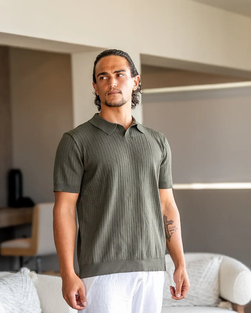 Premium Ribbed Knit Polo - Image 10