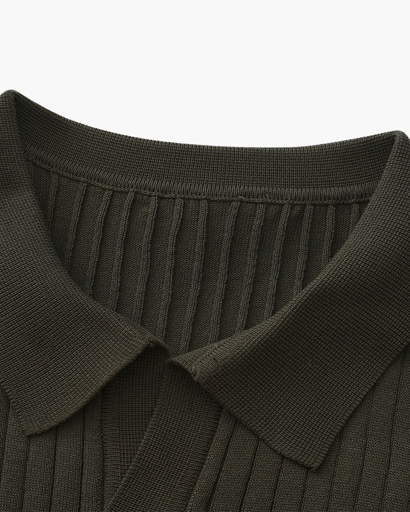 Premium Ribbed Knit Polo - Image 14