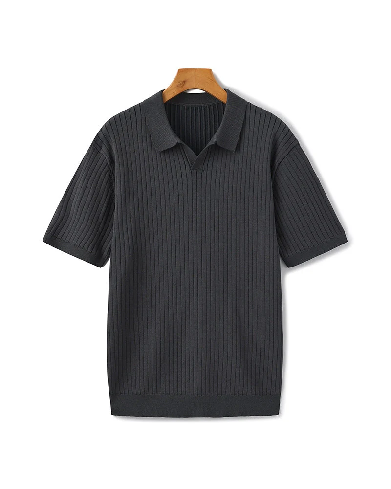 Premium Ribbed Knit Polo - Image 26