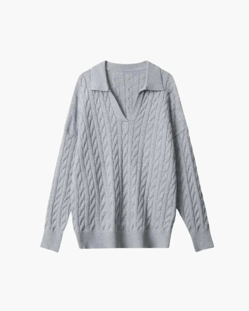 Premium Wool V-neck Knitted Sweater - Image 2