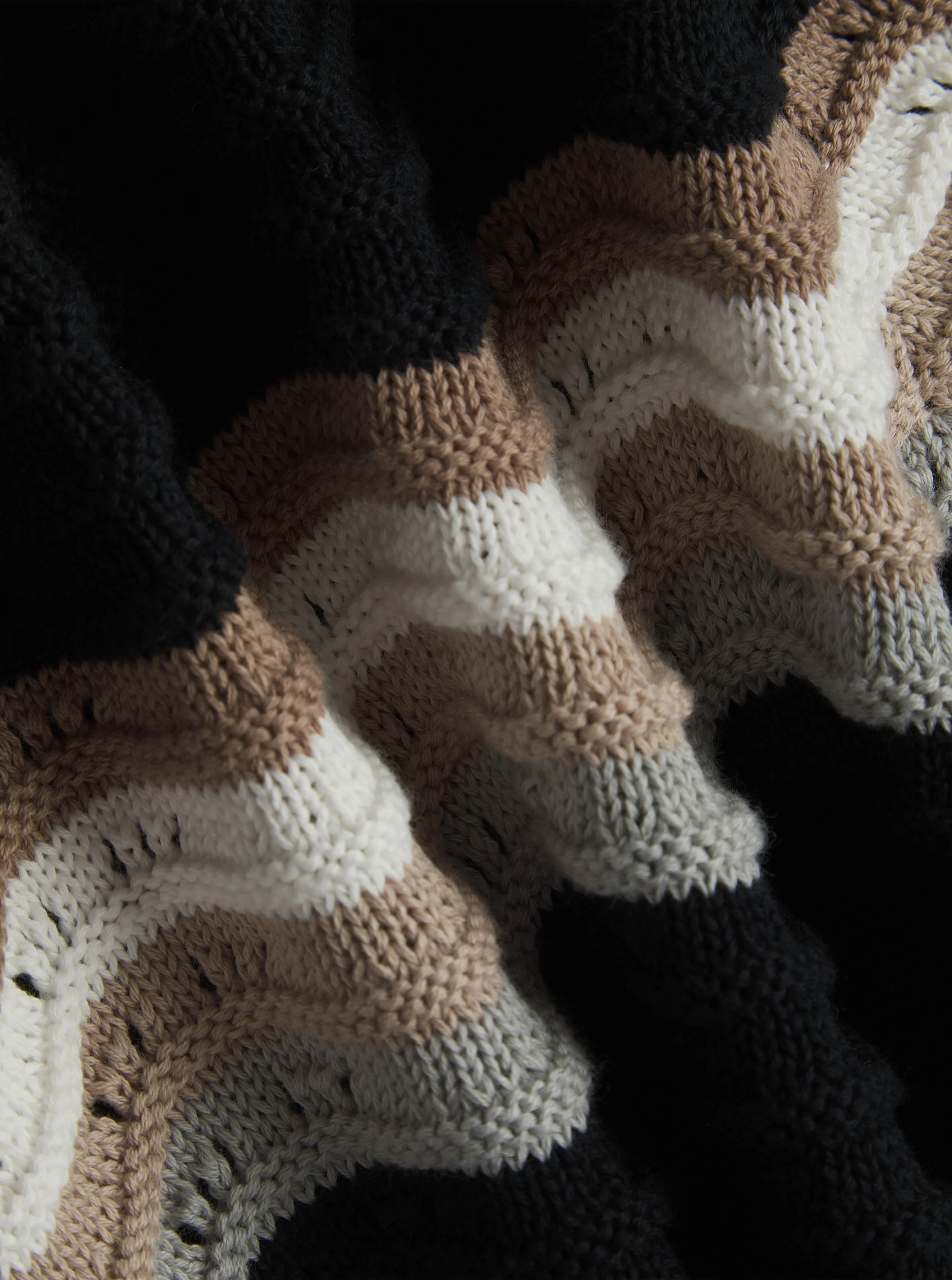 Primavera Crochet Knit Shirt - Black/Brown - Image 9