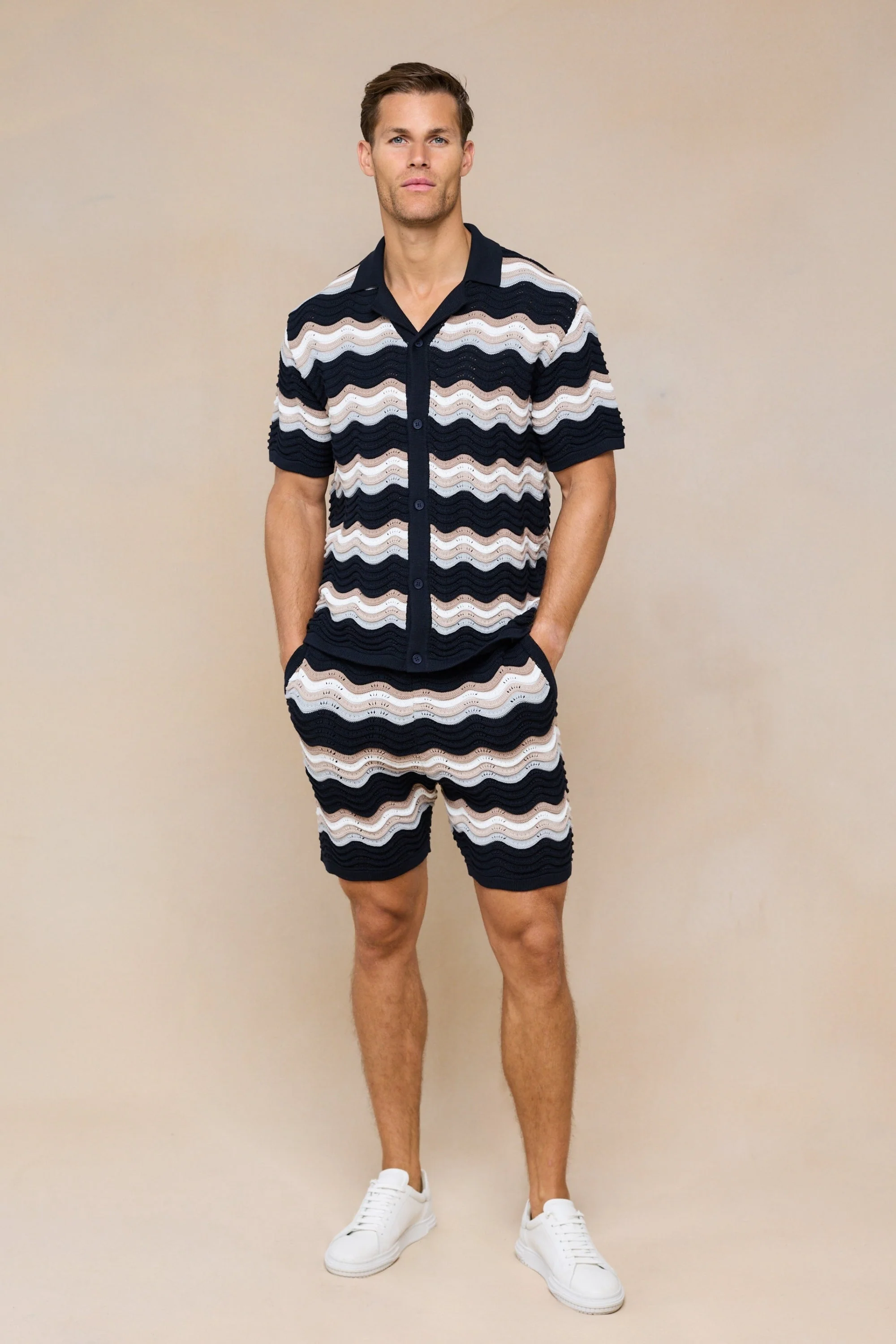 Primavera Crochet Knit Short - Black/Brown - Image 8