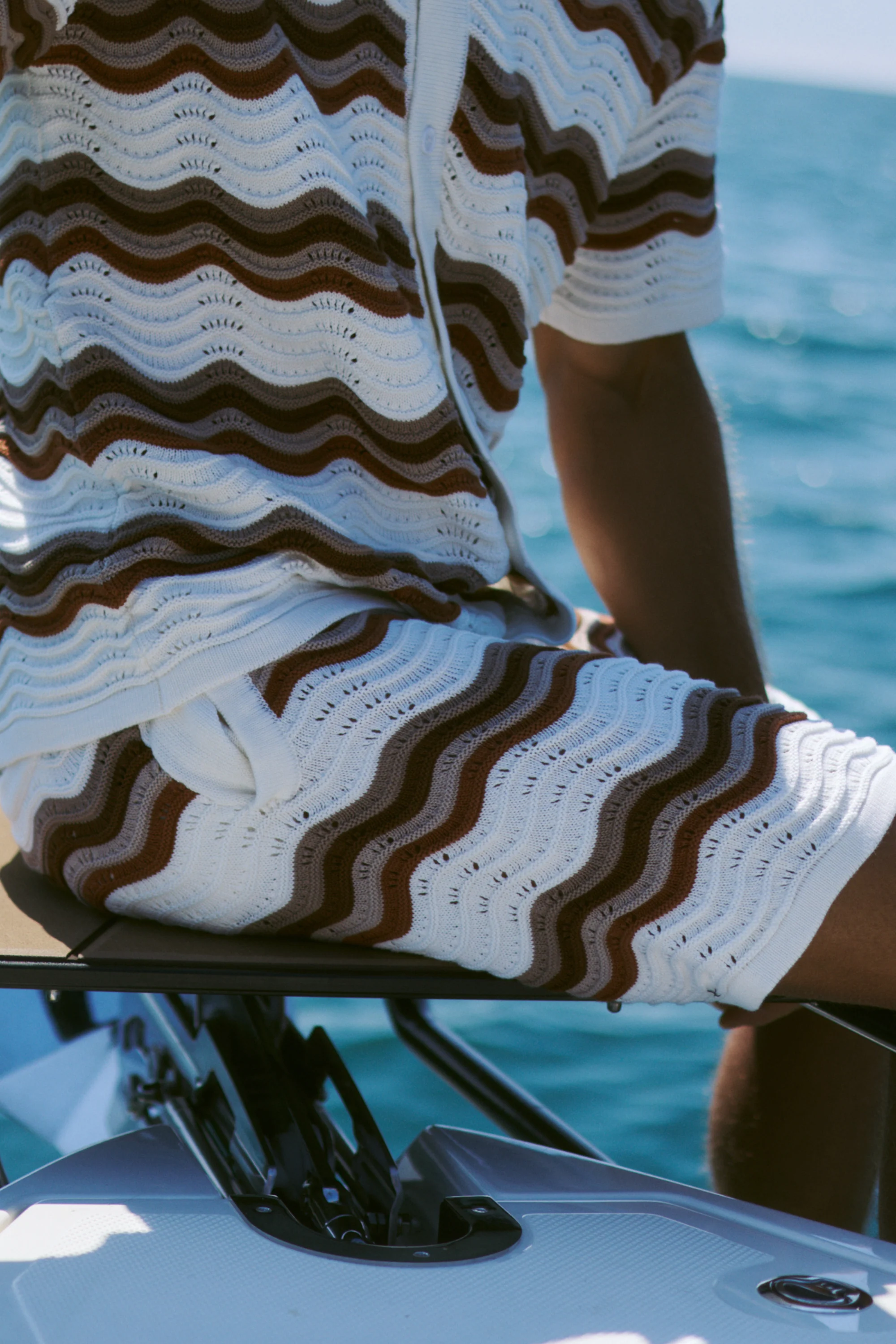 Primavera Crochet Knit Short - Ecru/Brown - Image 2