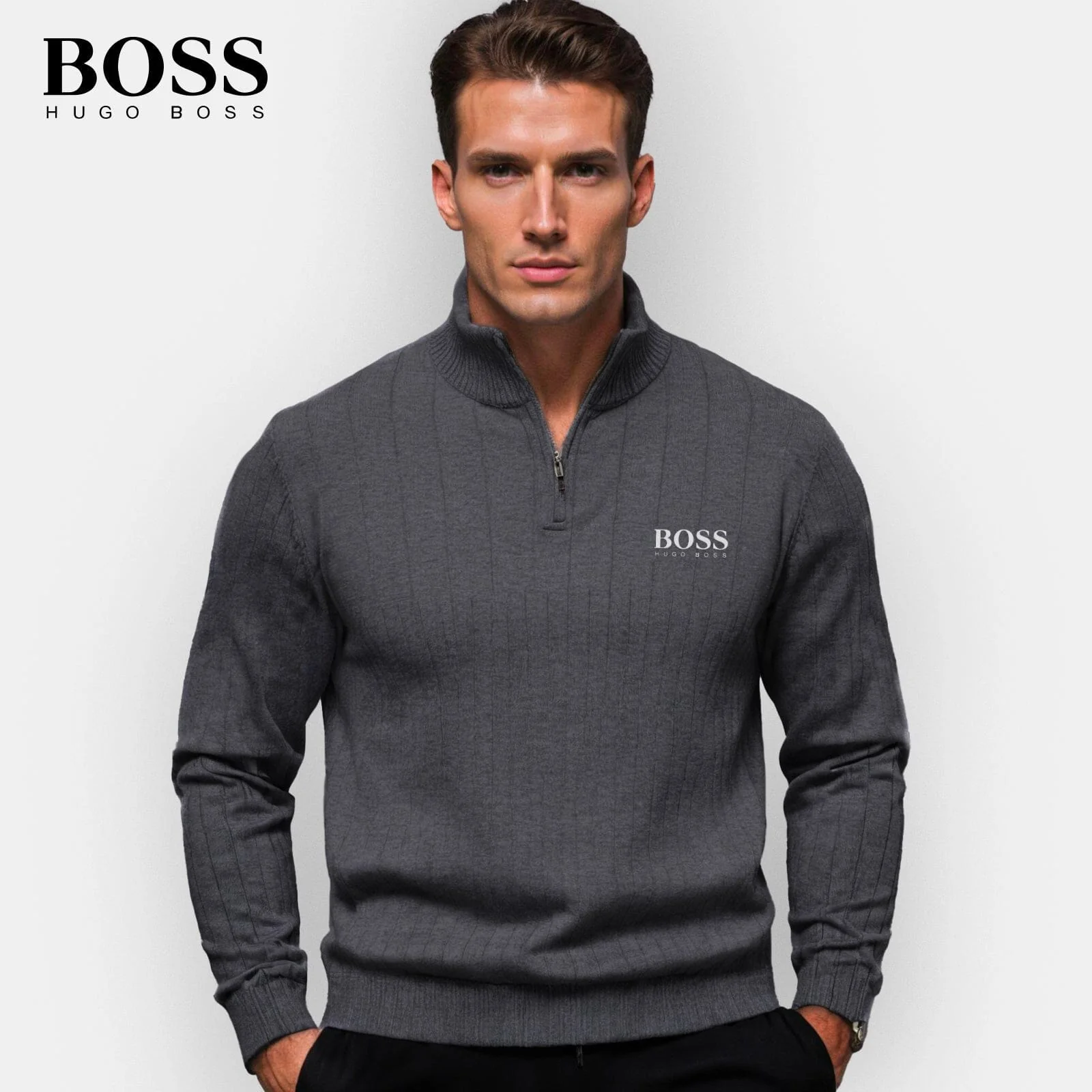 HB Men's Zip-Up Sweater (Clearance) - Image 7