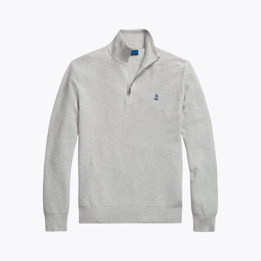 Mesh-Knit Cotton Quarter-Zip Sweater - Image 2