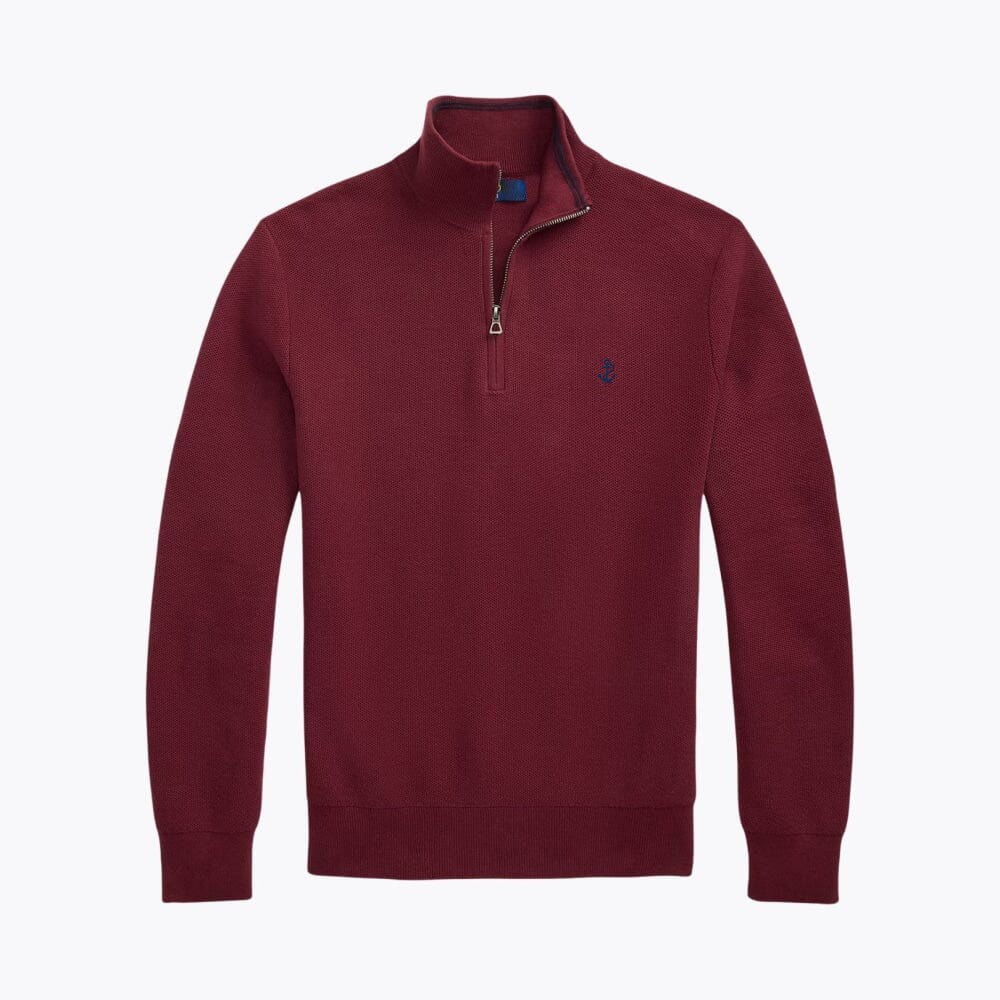 Mesh-Knit Cotton Quarter-Zip Sweater - Image 6