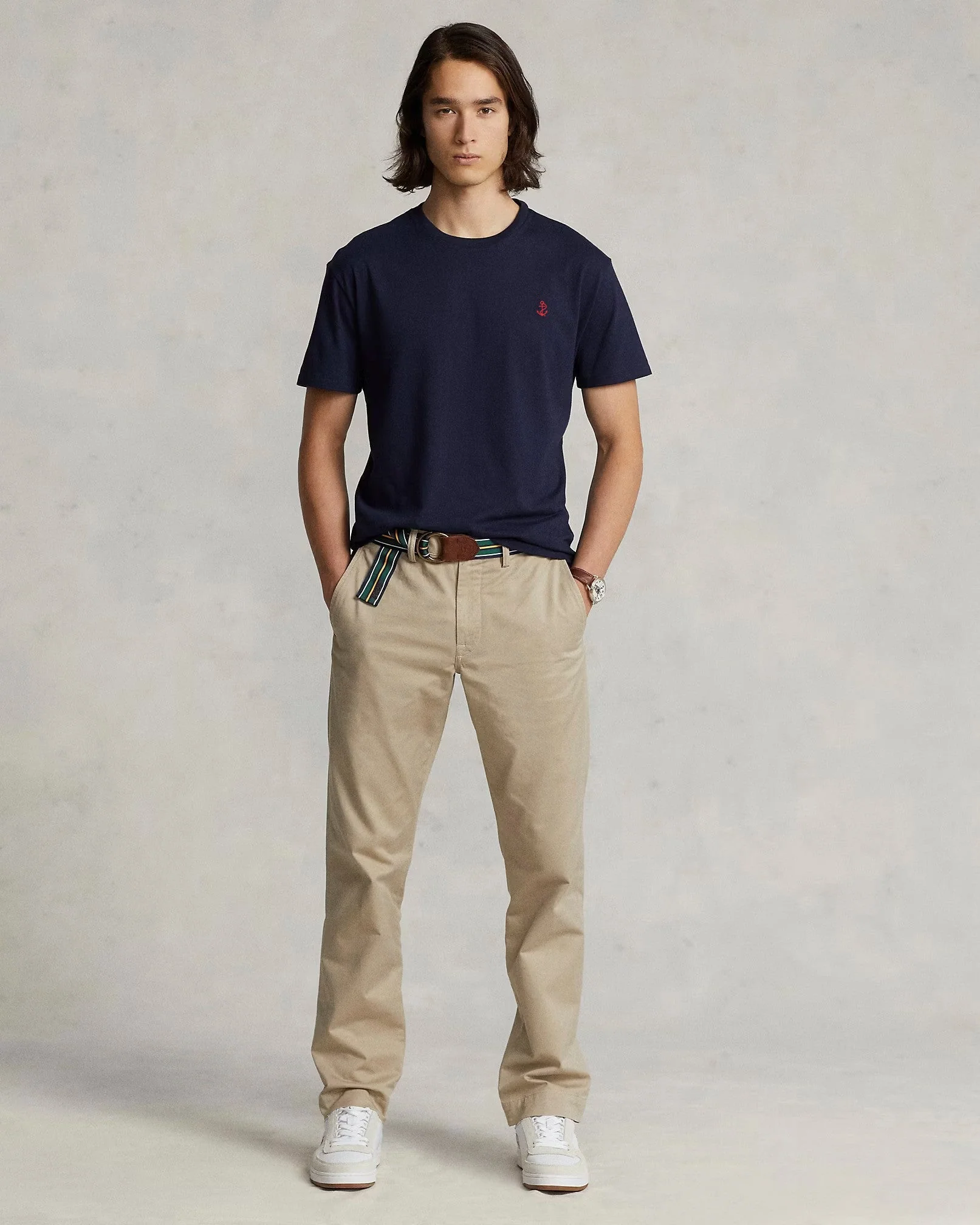 Slim fit jersey crew neck t-shirt - NAVY BLUE - Image 2