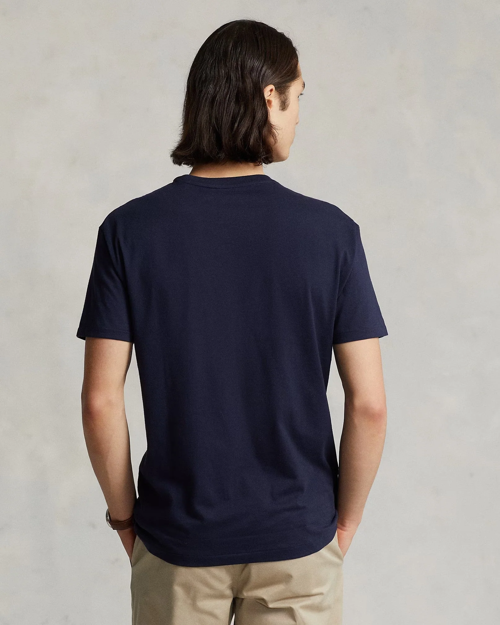 Slim fit jersey crew neck t-shirt - NAVY BLUE - Image 3