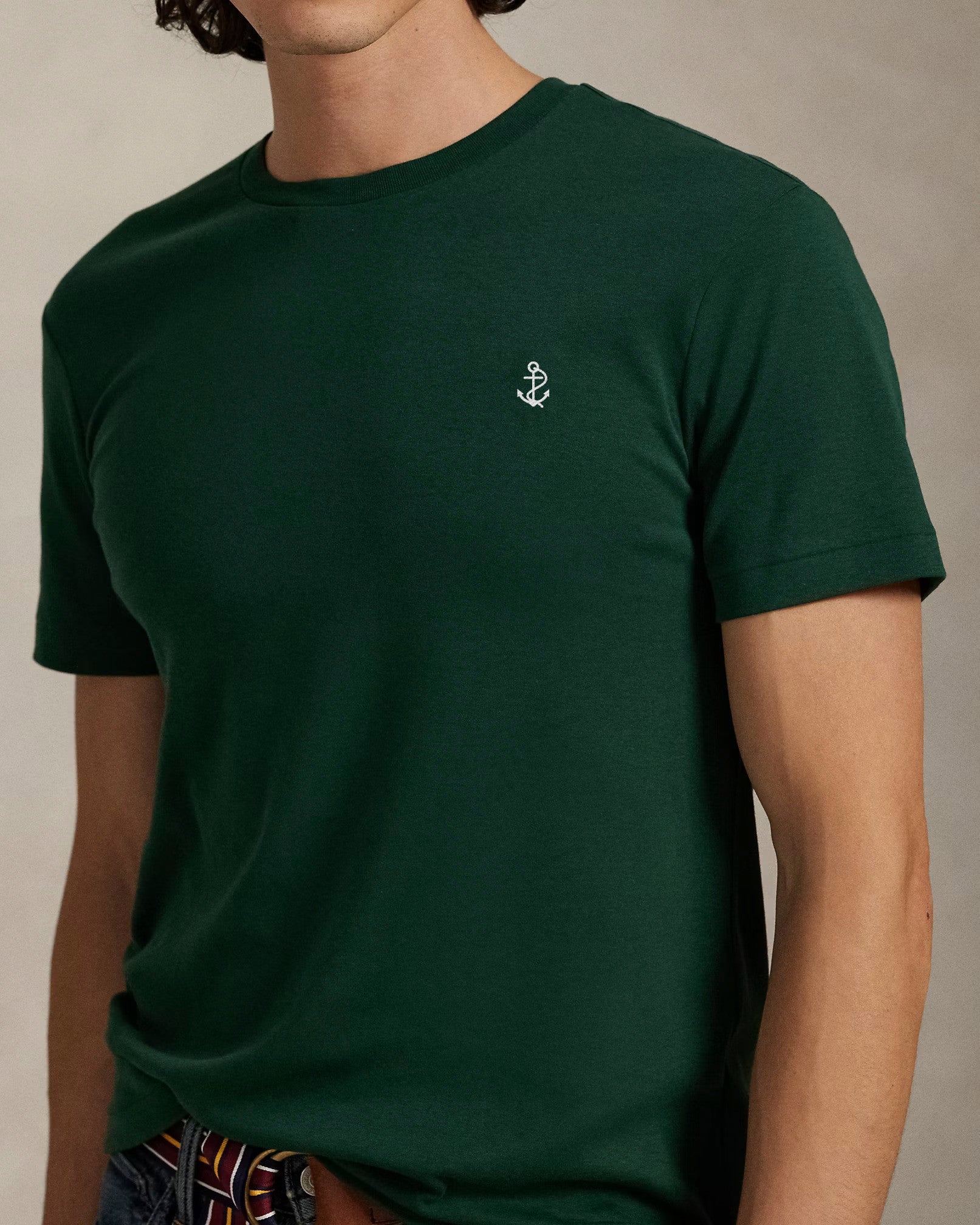 Slim fit jersey crew neck t-shirt - Vintage Pine - Image 3