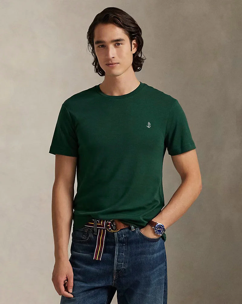 Slim fit jersey crew neck t-shirt - Vintage Pine - Image 4
