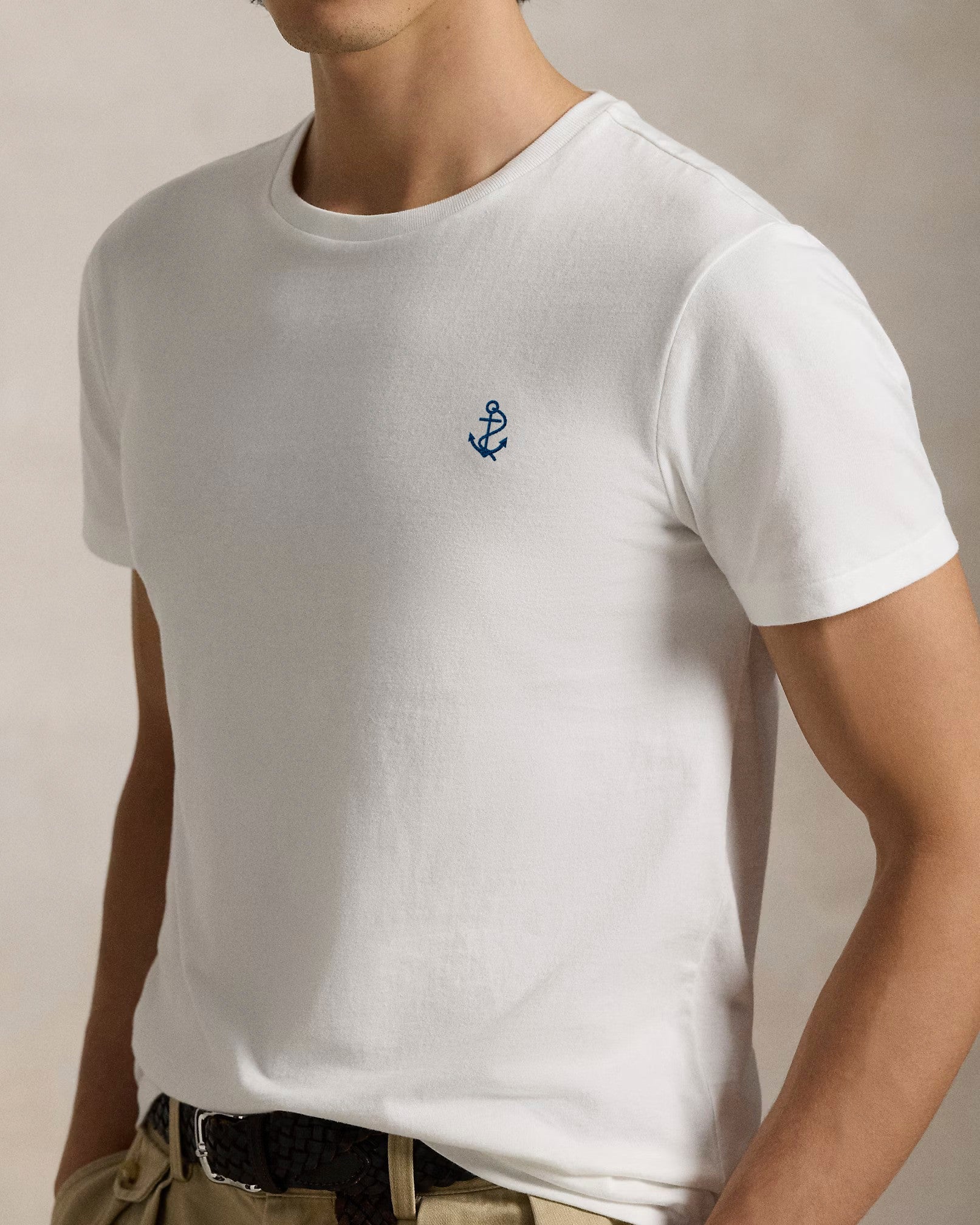 Slim fit jersey crew neck t-shirt - White - Image 3