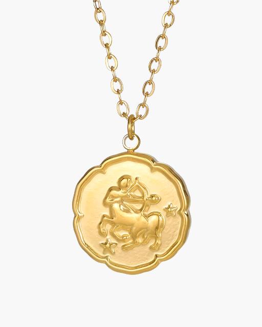 Zodiac Sign Necklace - Gold - Image 2