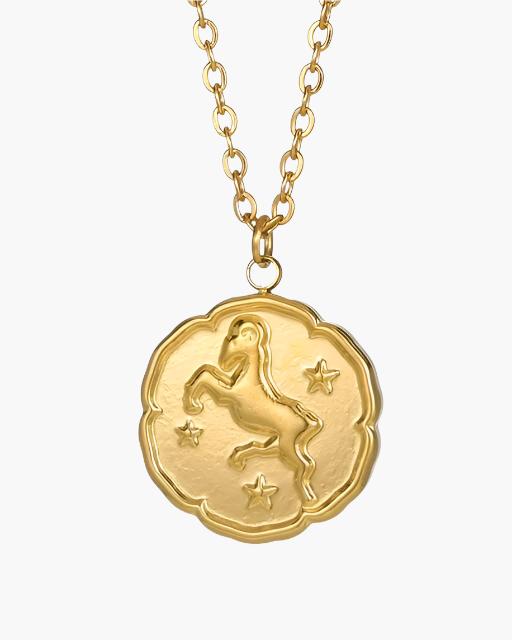 Zodiac Sign Necklace - Gold - Image 3